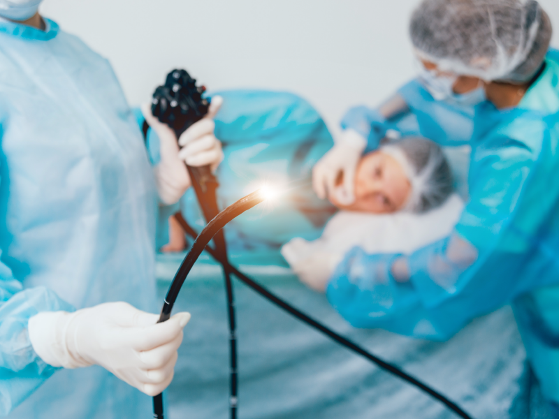 Surgery image with endoscope