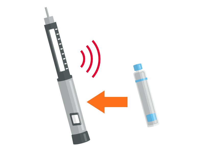 Image of reading and writing when consumables (medical cartridges) are attached to the syringe body