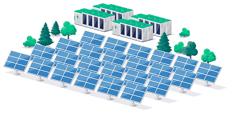 Using solar power and storage batteries