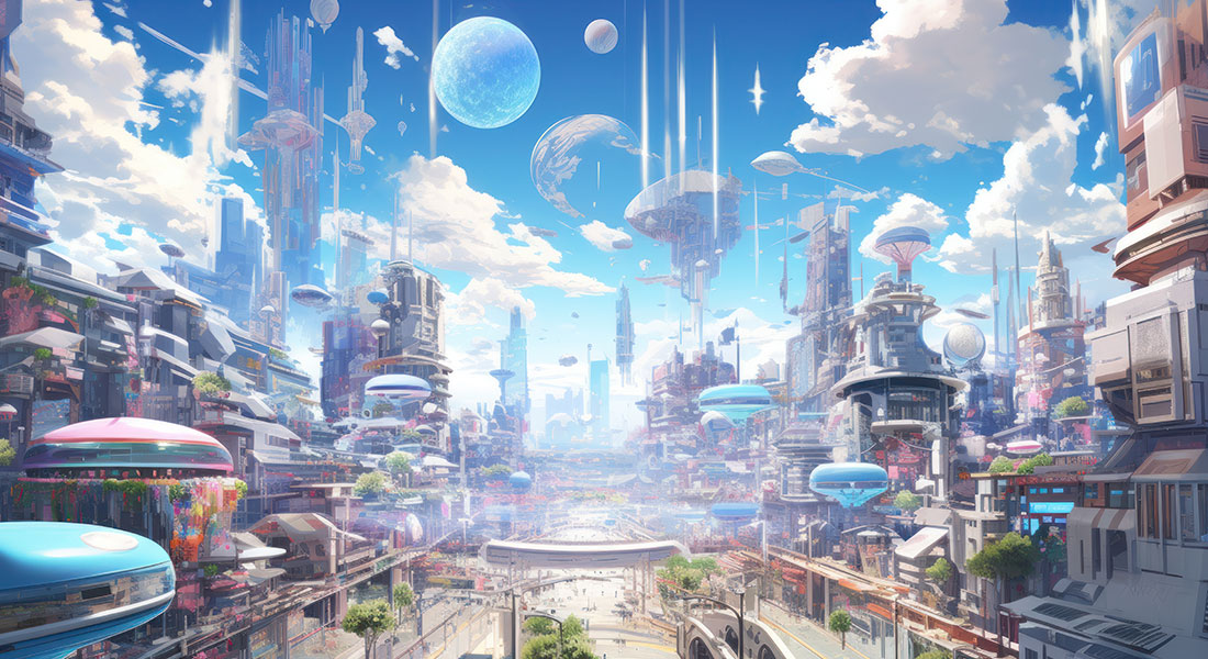 未来都市のイメージイラスト