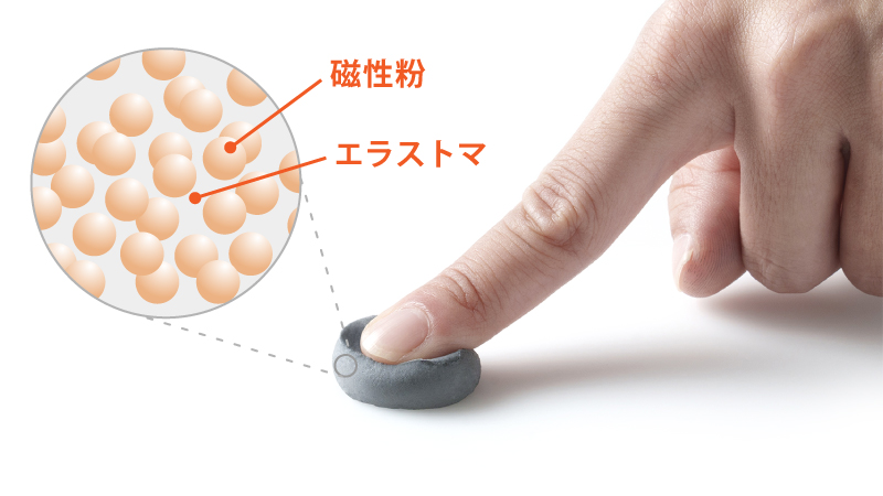 指で押せるほど柔らかいエラストマの画像