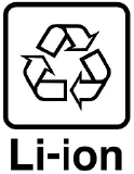 Li-ion：リチウムイオン電池リサイクルマーク